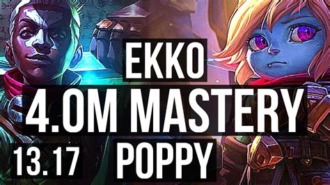 EKKO Vs POPPY JNG 4 0M Mastery 3600 Games 5 1 4 KR Grandmaster