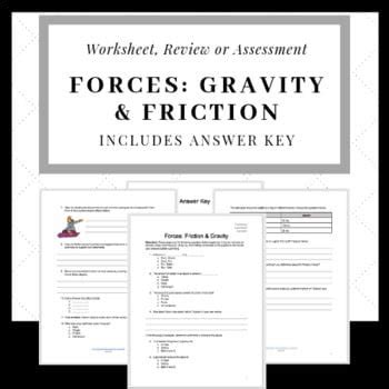 Gravity Or Friction Force Worksheets Worksheetscity