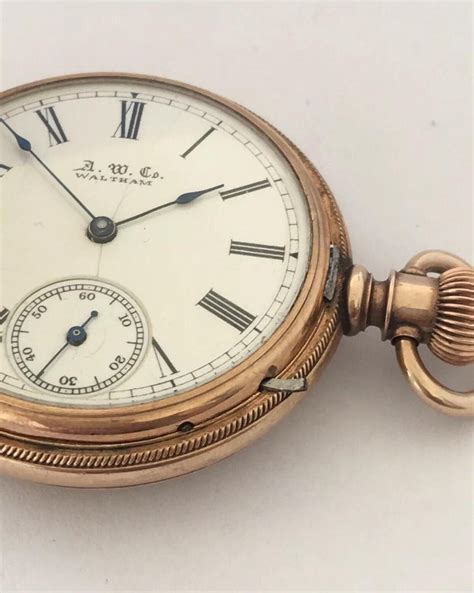 14 Karat Gold American Watch Co Waltham Full Hunter Ladies Size Pocket Watch For Sale At 1stdibs