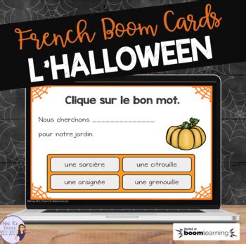 French Halloween Vocabulary Digital Task Cards Boom Cards L Halloween