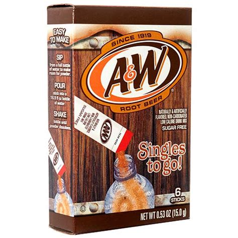 Aandw Singles To Go Powder Packets Sugar Free Non Carbonated Root Beer