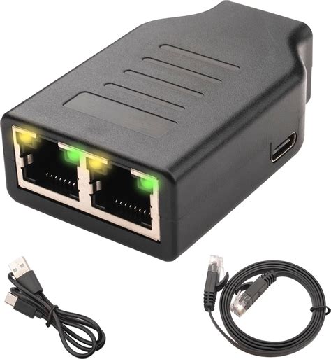 Leehitech Ethernet Splitter 1 To 2 Out 1000mbps Gigabit Network Switch Splitter Rj45 Lan