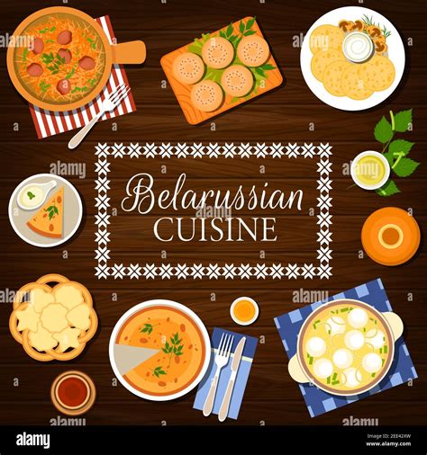 Belarusian Cuisine Food Belarussian Dishes Menu Cover For Restaurant