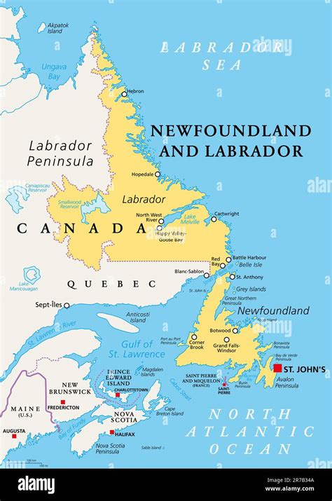 Map Of Newfoundland And Labrador Canada Sibyl Fanechka