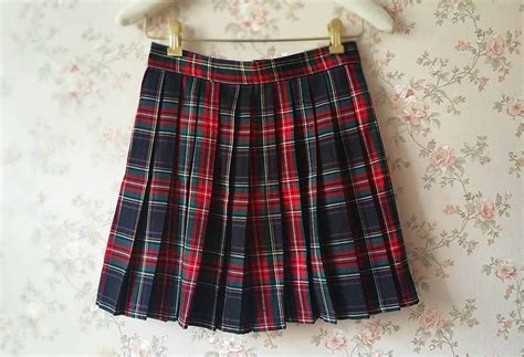 Red Plaid Skirt Women Girl Pleated Plaid Skirt School Style Plaid Skirts Nwt