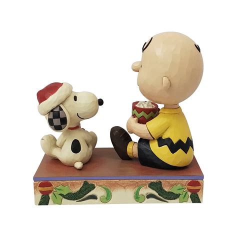 Peanuts Charlie Brown And Snoopy Hot Christmas Cocoa Statue By Jim Shore