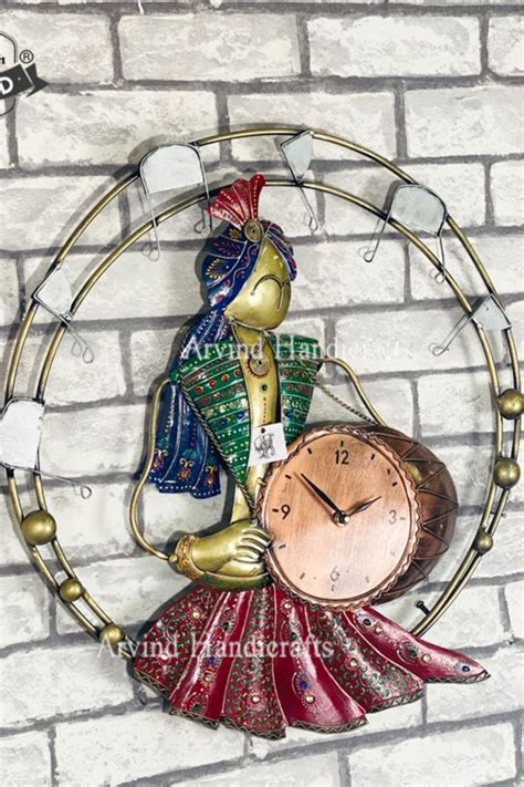 Arvind Handicrafts Iron Rajasthani Musician Wall Clock Will Increase