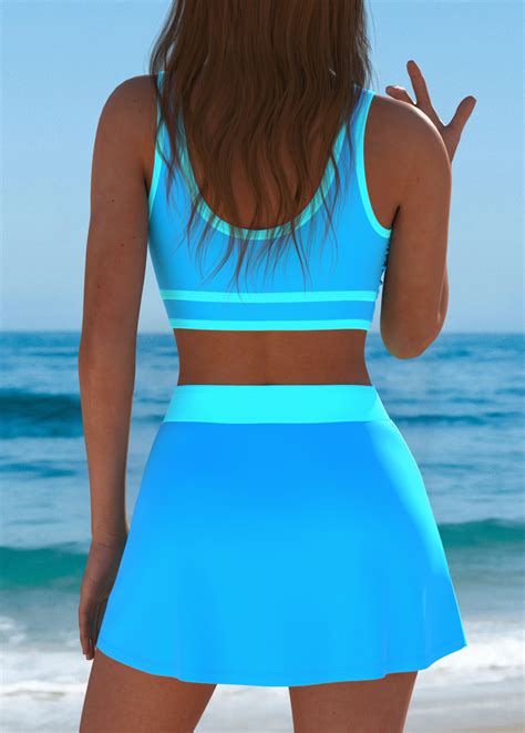 High Waisted Sky Blue Bikini Set Modlily USD