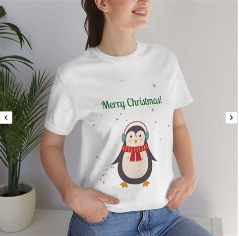 Merry Christmas Penguin Unisex Jersey Short Sleeve Tee Etsy Penguin