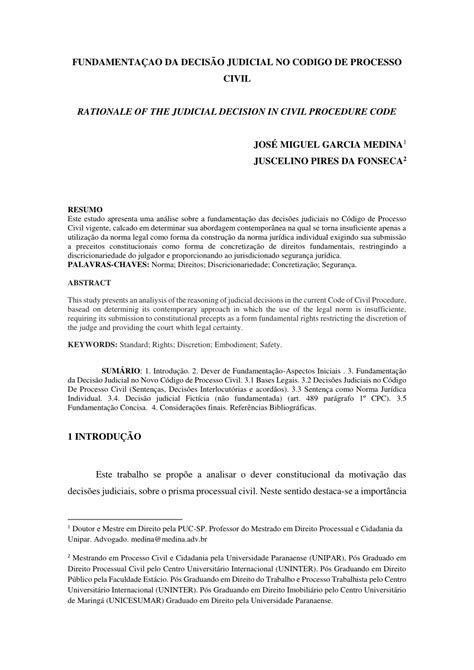 PDF FUNDAMENTAÇAO DA DECISÃO JUDICIAL NO CODIGO DE PROCESSO CIVIL