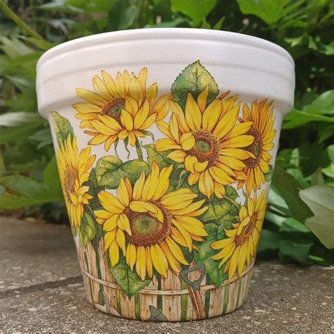 Sunflower Pot - Etsy