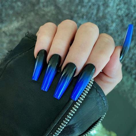 Royal Blue And Black Nails - Design Talk