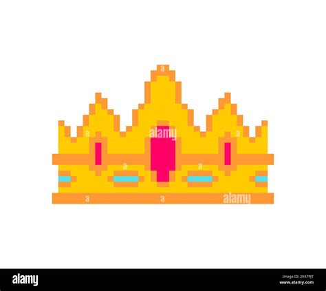 Royal Crown Pixel Art Bit King S Diadem Pixelated Vector