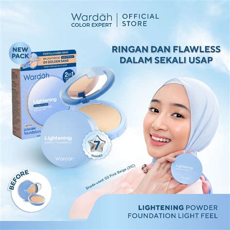 Jual Wardah Lightening Powder Foundation Light Feel Extra Cover