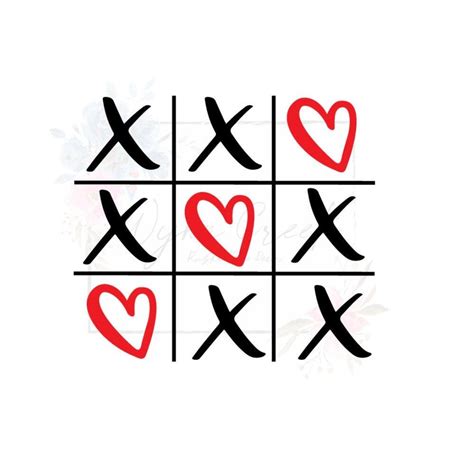 Tic Tac Toe Hearts Valentines X S And Hearts Png Digital Download Artofit