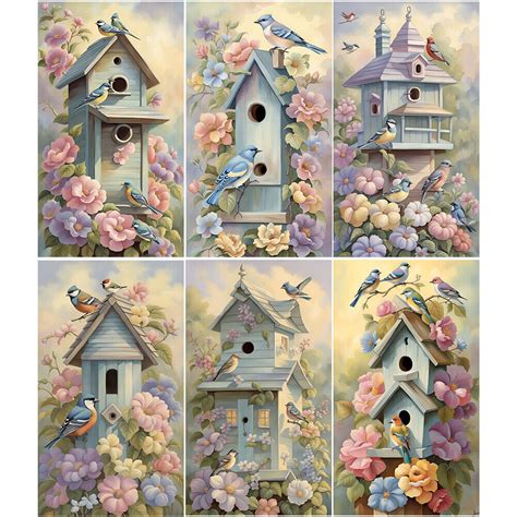 5D DIY Full Square Drill Diamond Painting Birdhouse Kit Home Decor Art