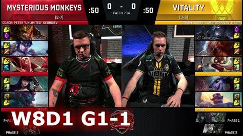 Mysterious Monkeys Vs Vitality Game S Eu Lcs Summer Week