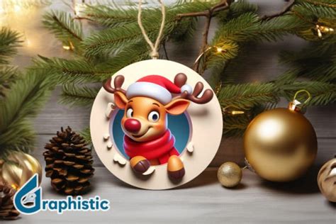 Reindeer Christmas Ornament Png Bundle Bundle Creative Fabrica