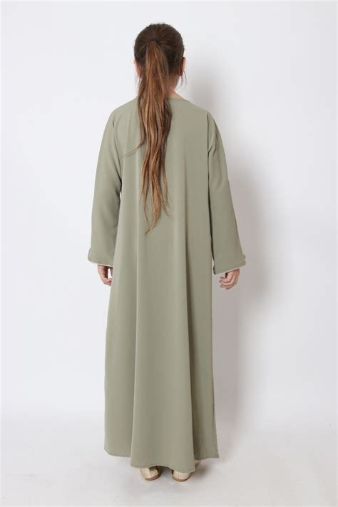 Abaya M Re Fille Robe Longue Mod Le Enfant Broderie Or Look Assorti