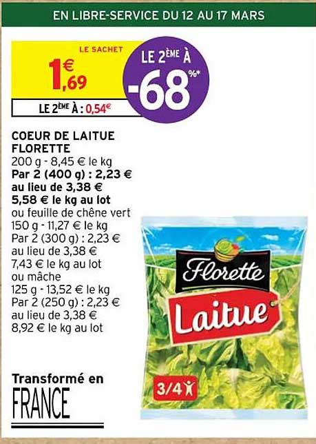 Promo C Ur De Laitue Florette Chez Intermarch Contact Icatalogue Fr