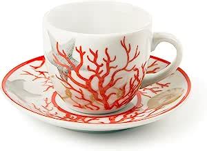 Amazon Excelsa Coral Set Of Coffee Cups With Saucers Tazzine