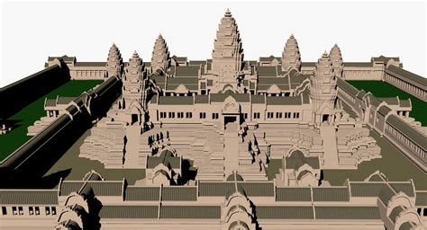 Angkor Wat 3D Model $199 - .obj .fbx .3ds .blend .c4d .vue .dae - Free3D