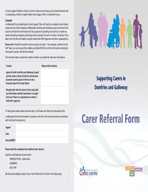 Fillable Online Carers Referral Form And Adult Carer Support Plan Nhs