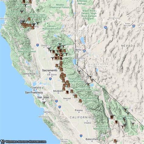 Southern California Ghost Towns Map