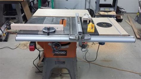 My Ridgid R4512 Table Saw Setup With Homemade Router Table Extension Canadian Woodworking And