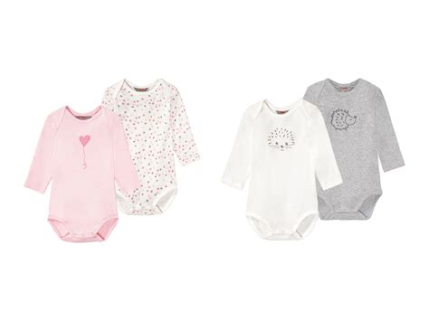 KANZ Baby Bodies Langarm, 2er Set, mit Druck | LIDL