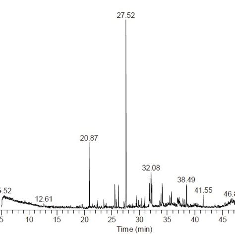 Gc Ms Chromatogram Of Te Acetone Extract Download Scientific Diagram