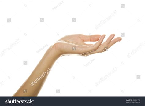 Close Up Beautiful Womans Hand Palm Isolated Stock Photo 83020150