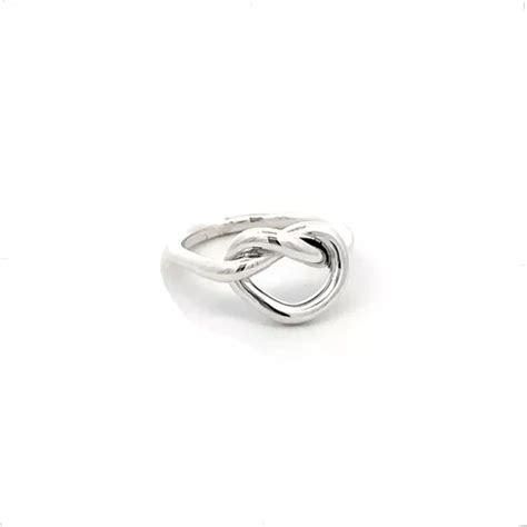 Anillo De Plata Ley 925 Corazon Nudo De Amor Agálea Mujer