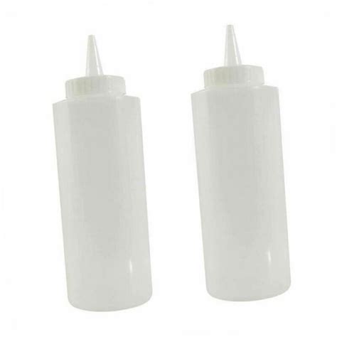 2 X 250ml Large Plastic Squeezy Sauce Bottles With Nozzle Cap Ketchup