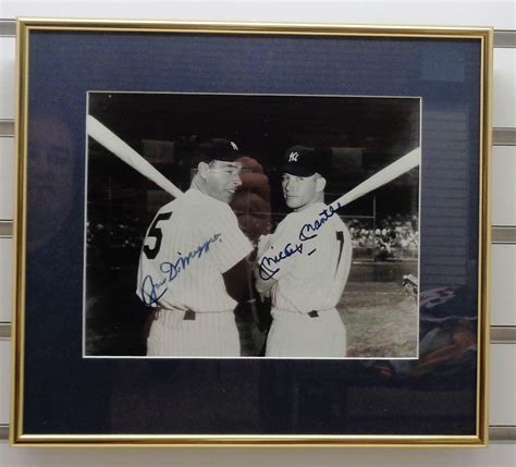 Lot Detail Mickey Mantle Joe DiMaggio Autographed Framed 8x10 Photo