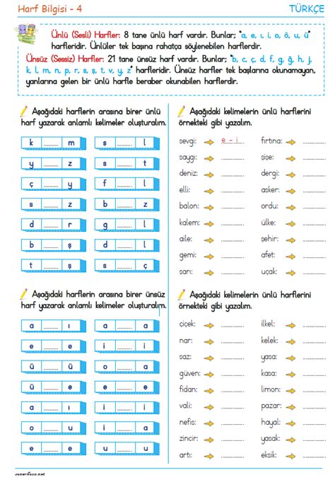 3 Sınıf Ünlü ve Ünsüz Harfler Konu Anlatımı ve Etkinlikleri Soner Hoca