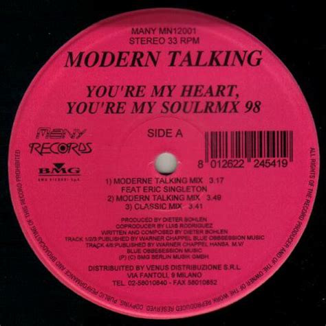 Modern Talking You Re My Heart You Re My Soul Rmx Vinyl