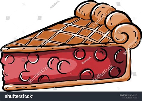 Cherry Pie Slice Vector Illustration Cartoon Stock Vector (Royalty Free) 2187067435 | Shutterstock