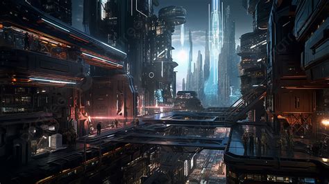 Background Latar Belakang Kota Neon Sci Fi Futuristik Masa Depan