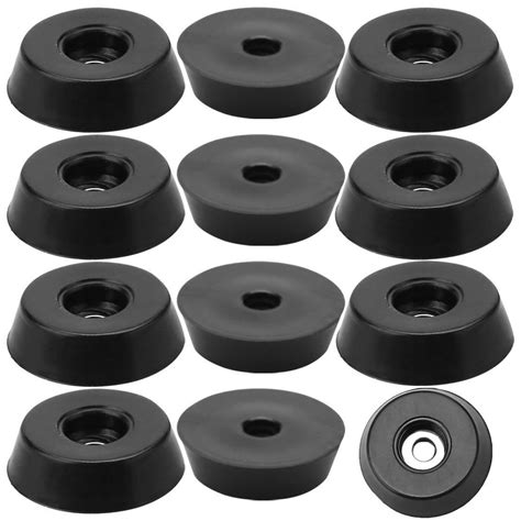 12pcs Rubber Feet Bumper Pads For Furniture Feet With Washer D18x15xh5mm