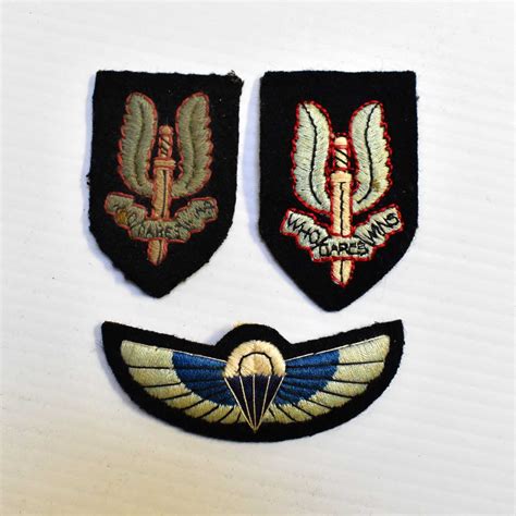 A Padded Embroidered Sas Qualification Jump Wings Two Embroidered