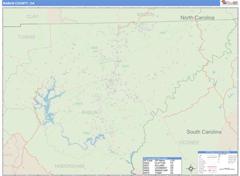 Rabun County, Georgia Zip Code Wall Map | Maps.com.com