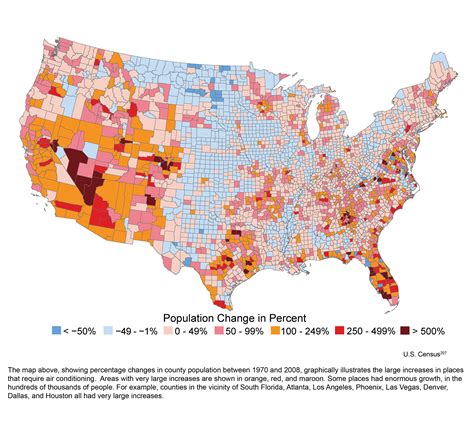 Change in Population from 1970 to 2008 | Global Climate Change Impacts ...