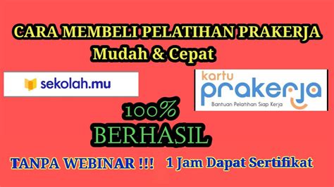 Cara Membeli Pelatihan Prakerja Di Sekolahmu Youtube