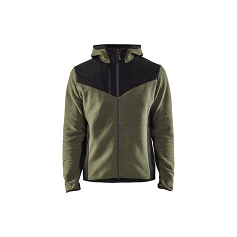 Blaklader Veste Tricotee Avec Softshell Vert Fonce Noir Xl Tecniba