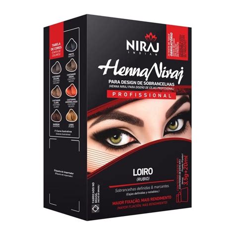 Kit Henna Niraj 3 5g Fixador 20ml Loiro MAQUIAGEM Olhos E