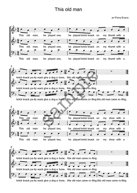 This Old Man SAB - Alan Simmons Music - Choral Sheet Music for Choirs ...