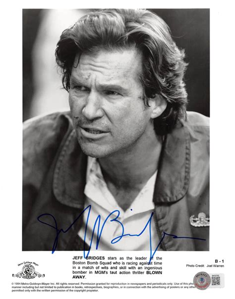 Jeff Bridges Signed Blown Away 8x10 Photo Beckett Pristine Auction