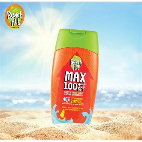 Beach Hut Sunscreen Sunblock Lotion Max Spf 100 For Adult And Kids