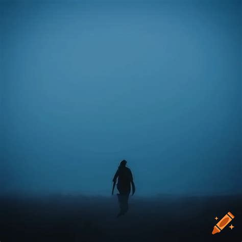 Silhouette Of A Man Walking In A Foggy Field On Craiyon